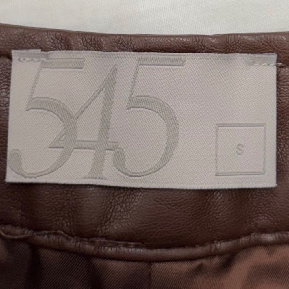 Crescent 545 Brown Faux Leather Shorts Size S High Rise Tailored Chocolate - Picture 5 of 16